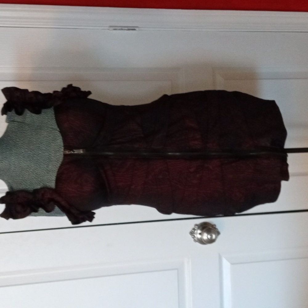 Ruffled Zip Front Mini Dress - Black - Picture 2 of 5